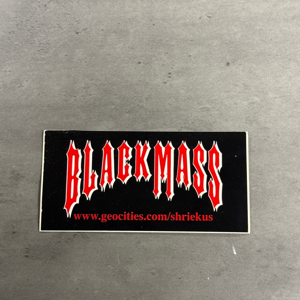 Black Mass Sticker Vintage Underground Death Metal Band Logo Geocities Red Black